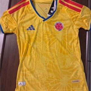 Adidas Kids Yellow and Blue Soccer Jersey